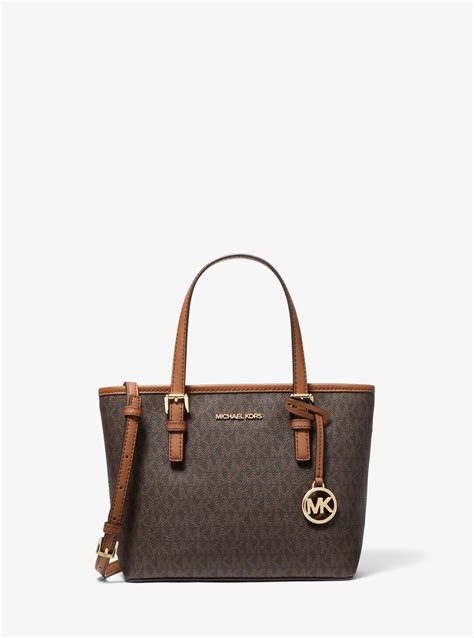 michael kors jet set tote brown small|jet set small Michael Kors.